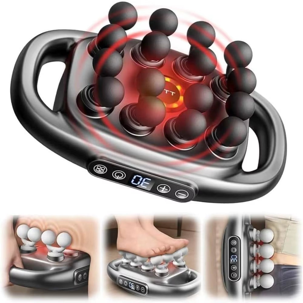 High-Frequency Vibration 16-Head Massager 30 Intensity Levels Multifunctional Usage 8-Head Massager Durable Fast Recovery