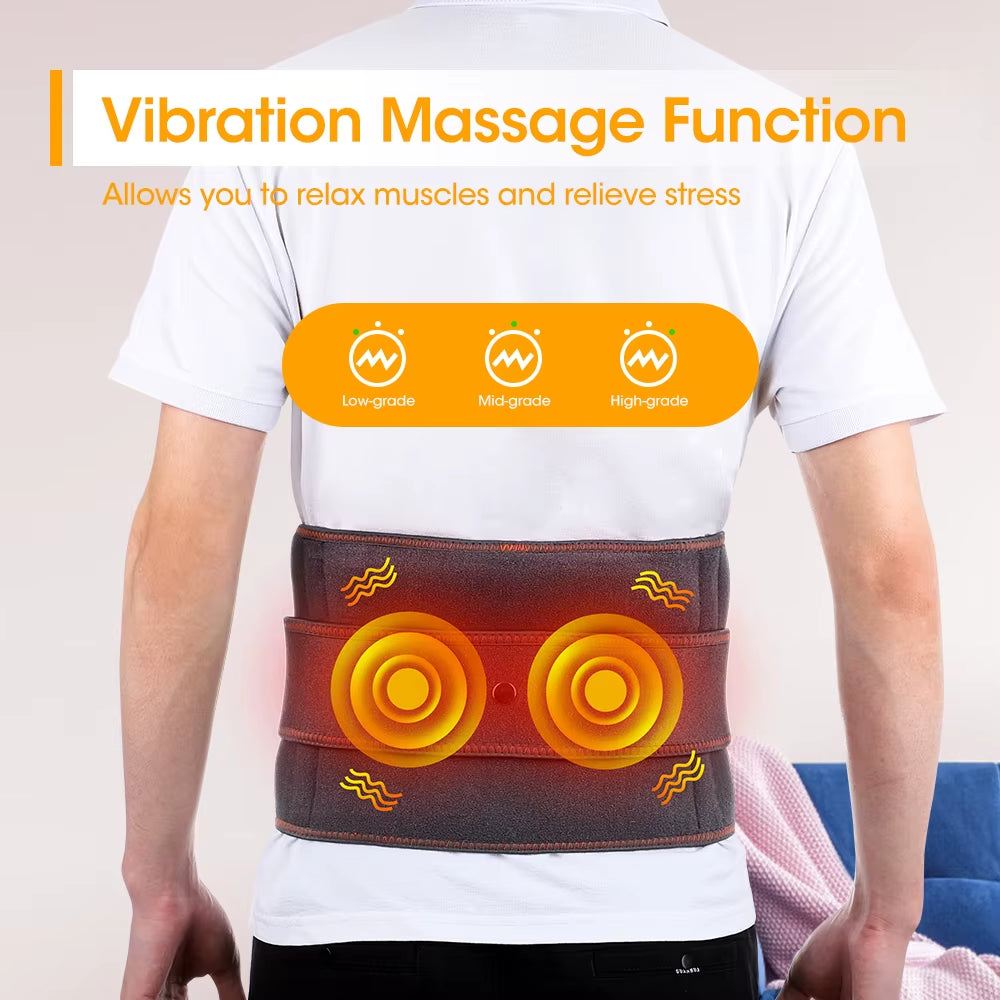 Heating Waist Belt Vibration Massager Pad Electric Temperature Massage Machine Support Brace for Female Men Muscle Relax Devices