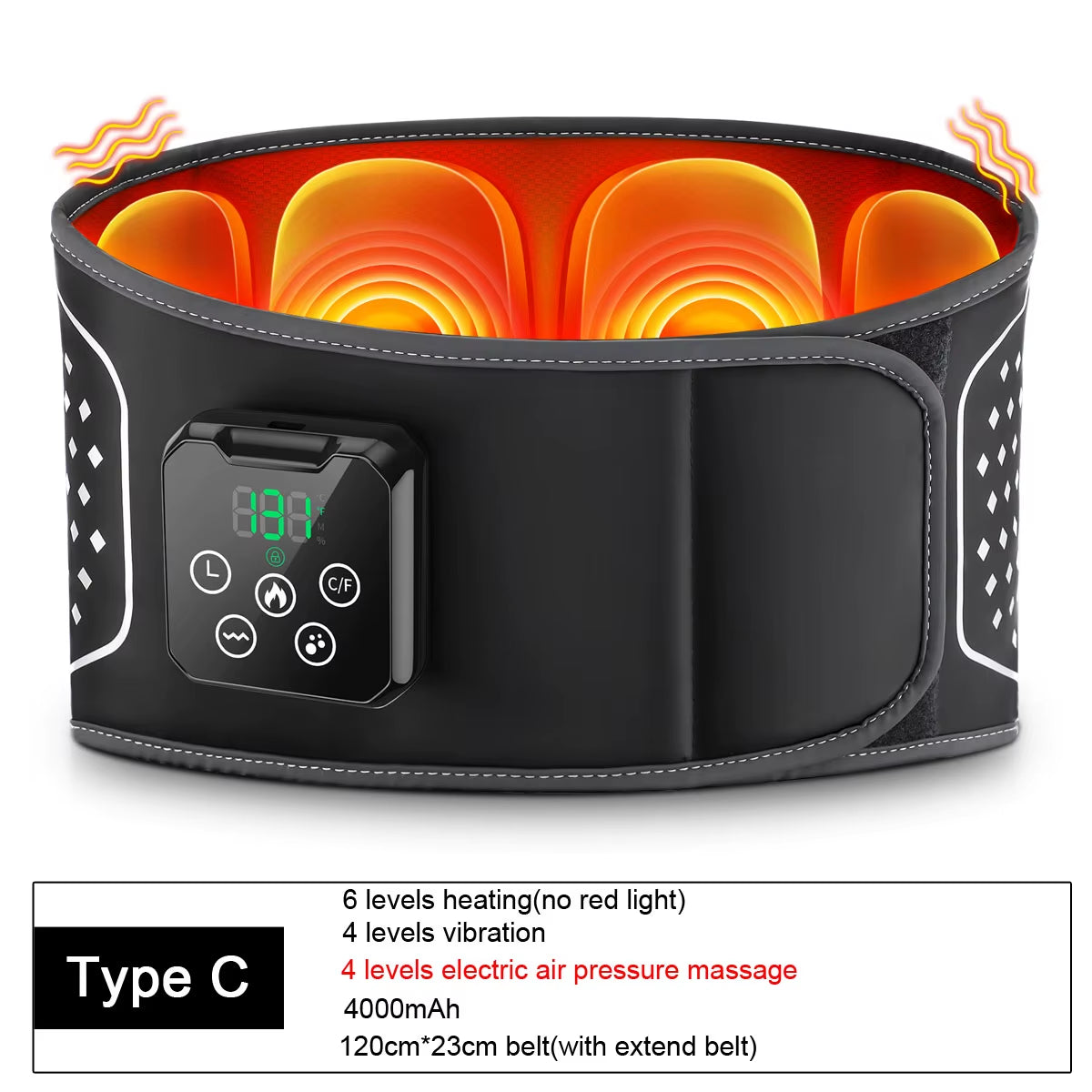 Heating Waist Belt Vibration Massager Pad Electric Temperature Massage Machine Support Brace for Female Men Muscle Relax Devices