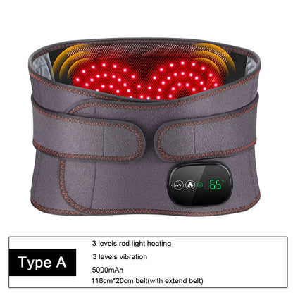 Heating Waist Belt Vibration Massager Pad Electric Temperature Massage Machine Support Brace for Female Men Muscle Relax Devices