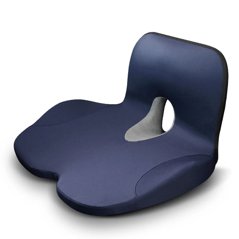 L-Shaped Integrated Office Chair Seat Cushion Memory Foam Seat Cushion Anti-Slip Bottom Pressure-Reducing Hip Waist Support