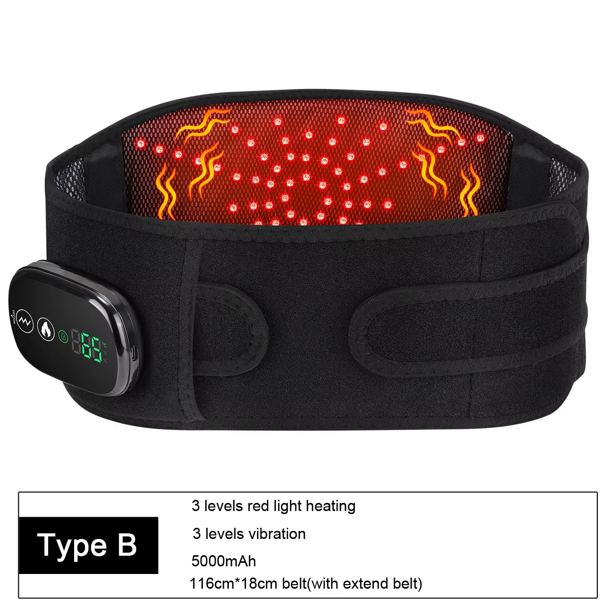 Heating Waist Belt Vibration Massager Pad Electric Temperature Massage Machine Support Brace for Female Men Muscle Relax Devices