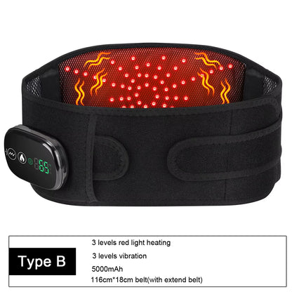 Heating Waist Belt Vibration Massager Pad Electric Temperature Massage Machine Support Brace for Female Men Muscle Relax Devices