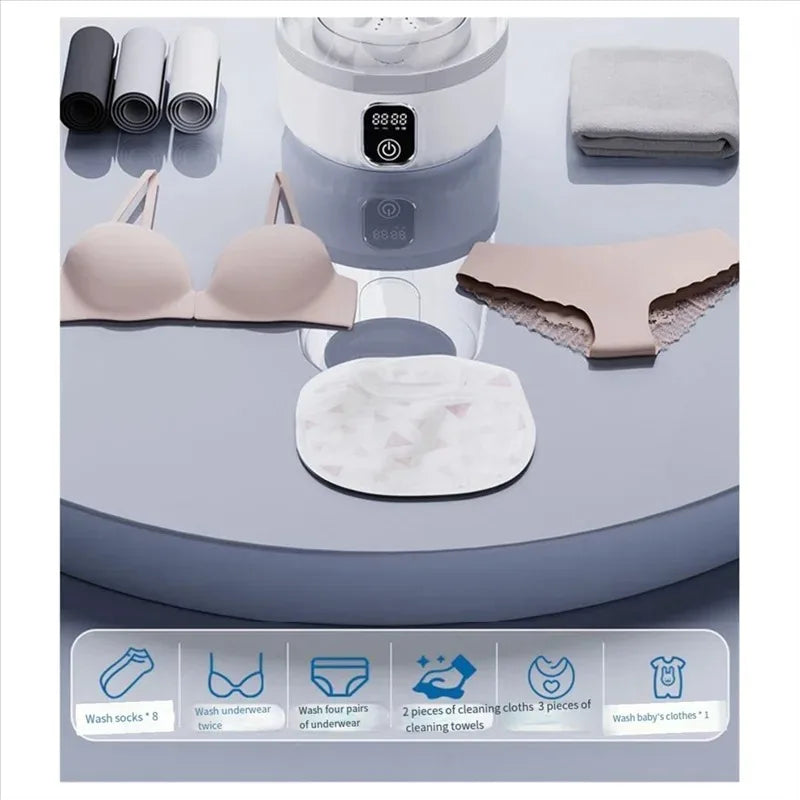 Experience Ultimate Convenience with Our Portable Deep Clean Mini Washing Machine - Perfect for Socks, Baby Clothes, and More!