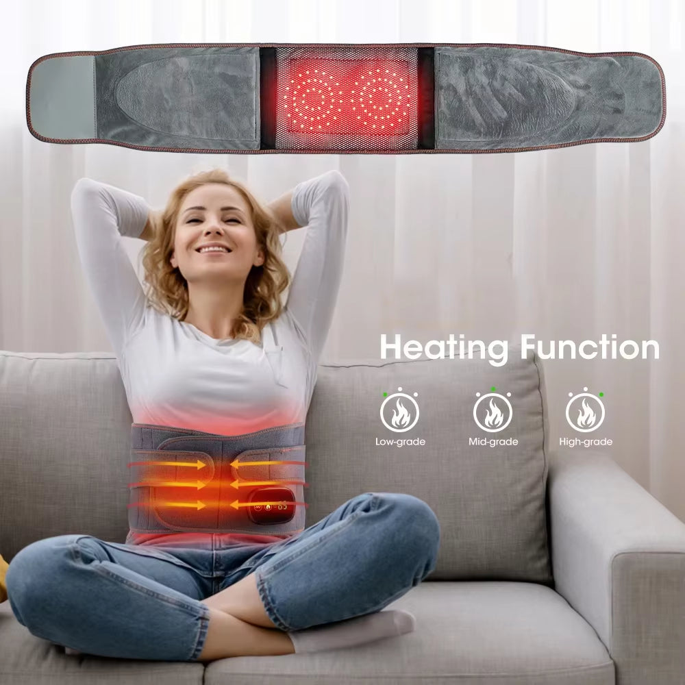 Heating Waist Belt Vibration Massager Pad Electric Temperature Massage Machine Support Brace for Female Men Muscle Relax Devices